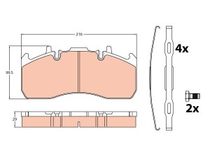 Колодка гальм. диск. (компл. на вісь) MERITOR ELSA 225-1 Renault,VOLVO