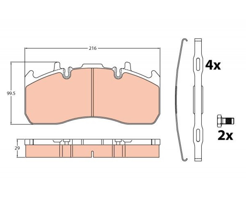 Колодка гальм. диск. (компл. на вісь) MERITOR ELSA 225-1 Renault,VOLVO