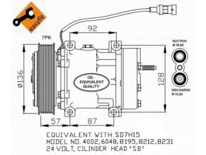 Компресор кондиціонера DAF CF 85, XF 105 (вир-во NRF)