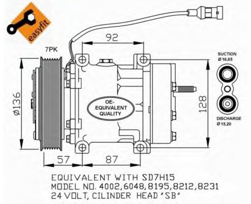 Компресор кондиціонера DAF CF 85, XF 105 (вир-во NRF)