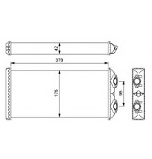 Радіатор пічки 175x370x42mm MAN (вир-во NRF)