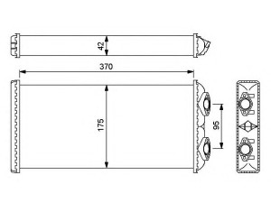 Радіатор пічки 175x370x42mm MAN (вир-во NRF)