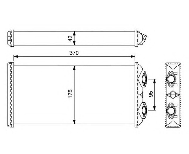 Радіатор пічки 175x370x42mm MAN (вир-во NRF)
