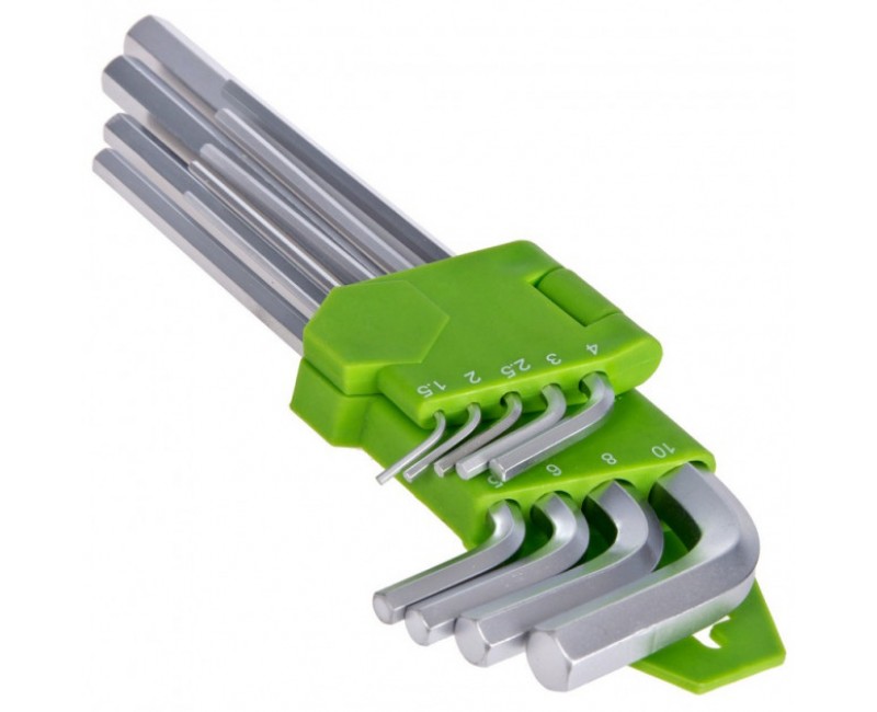 Набір ключів шестигранних зігнутих (к-т з 9шт) 1,5-мм (пр-во Alloid)