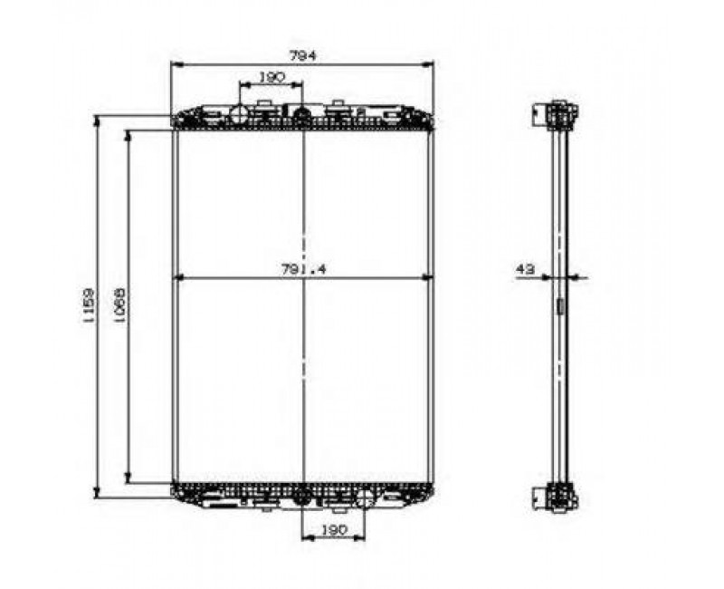 Радіатор охолодження (без рамки) DAF 95XF evro 2,3(Тайвань)