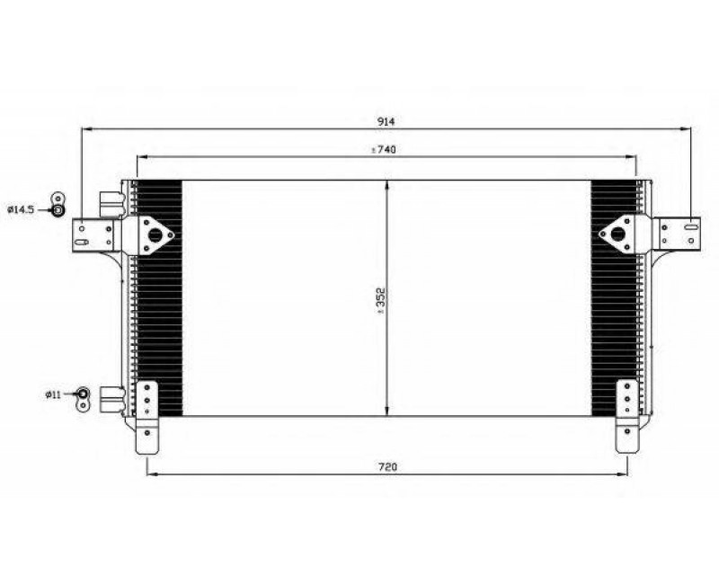 Радіатор кондиціонера MAN E 2000, TGA, TGL, TGM (вир-во NRF)