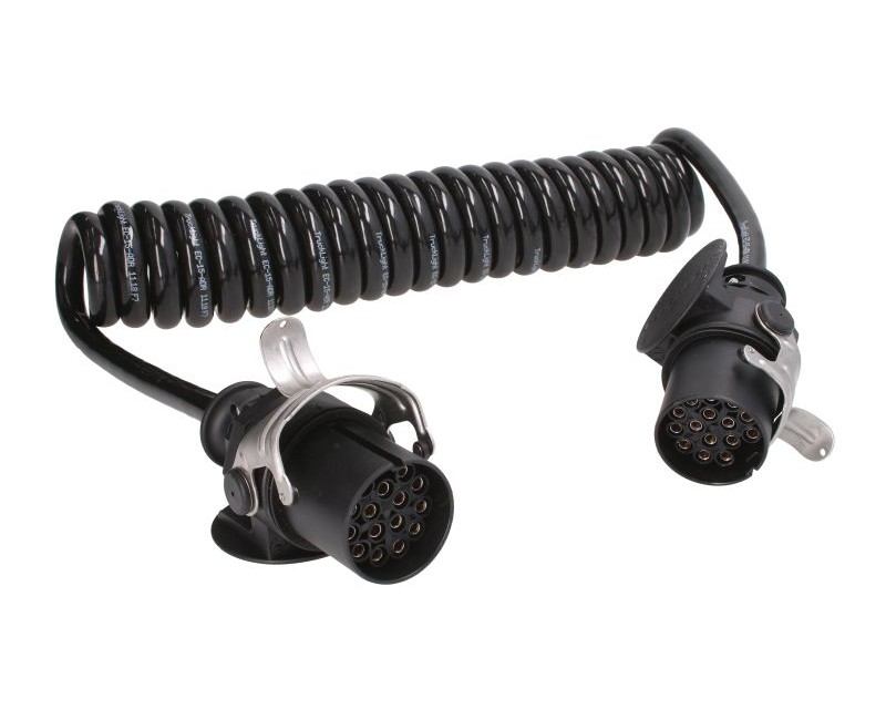 Електричний провід спіральний (довжина робоча 3,5m, довжина max 4m, зі штекерами, 15, 24V; ADR)