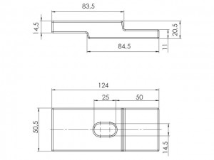 Кронштейн рами причепа, напівпричепа 124/50мм (закладна)