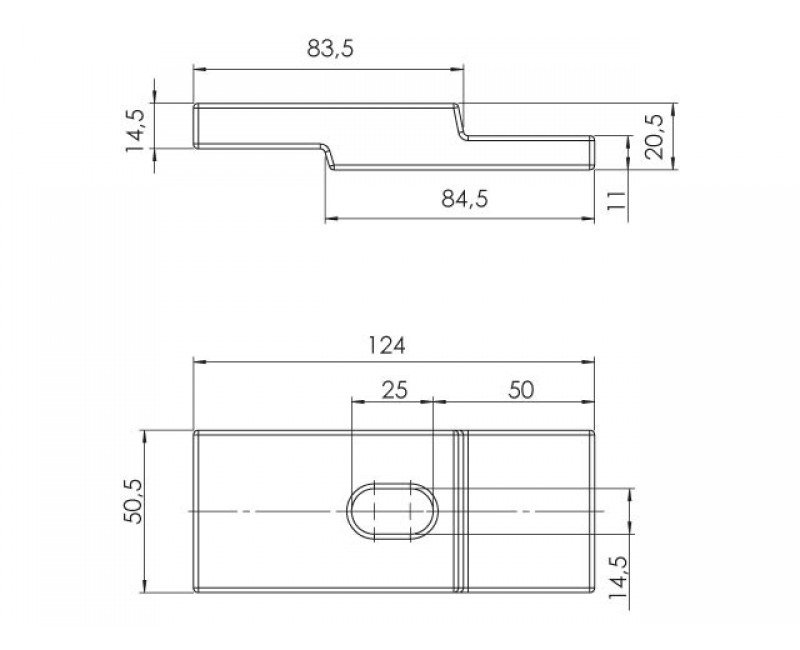 Кронштейн рами причепа, напівпричепа 124/50мм (закладна)