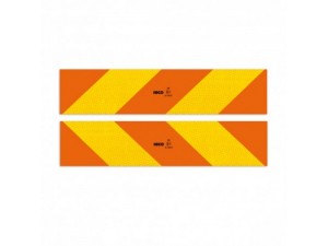 Табличка (рефлектор задній) на TIR (косі смуги) 560х140 (TEMPEST