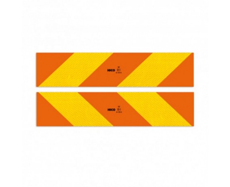 Табличка (рефлектор задній) на TIR (косі смуги) 560х140 (TEMPEST