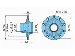 Ступиця BPW посилена (підшипник 65/90) 03.272.48.46.0