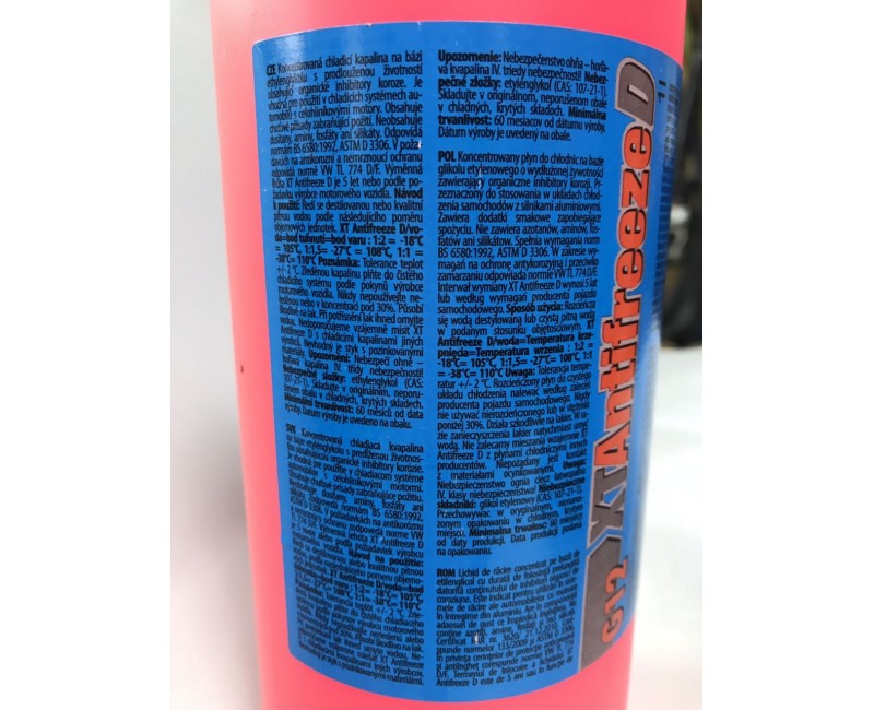 Антифриз красный концентрат -80 XT D 200 L (Чехия) G12