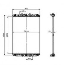 Радіатор охолодження (без рами) DAF 95 XF, XF 95 (вир-во NRF)