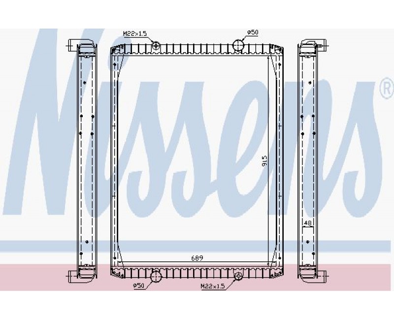 Радіатор охолодження без рами RVI PREMIUM 385/400 97-(DP-RE-454-1) (вир-во Daniparts)