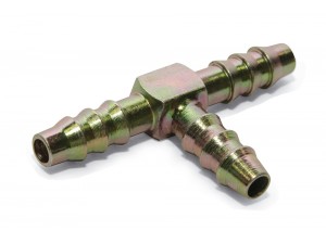 З'єднувач трійник 8мм зубчастий для трубки (метал) (вир-во RIDER)