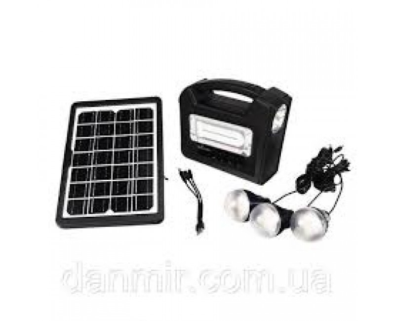 Портативна зарядна станція 3 лампи, Bluetooth, FM, MP3