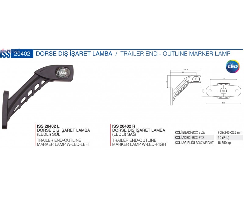 Фонарь габаритный трехцветный диодный L-151