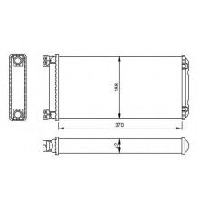 Радіатор пічки 188x370x42mm DAF 65CF, 75CF, 85CF, CF65, CF75, CF85, XF105 (вир-во NRF)