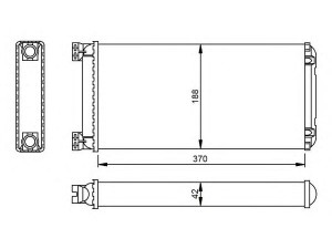 Радіатор пічки 188x370x42mm DAF 65CF, 75CF, 85CF, CF65, CF75, CF85, XF105 (вир-во NRF)