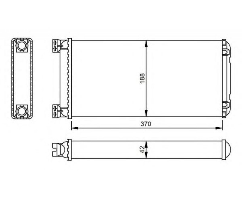 Радиатор печки 188x370x42mm DAF 65CF,75CF,85CF,CF65,CF75,CF85,XF105 (пр-во NRF)