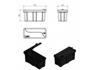 Ящик для інструментів (1 замок) 550х250х295 (вир-во DAKEN)