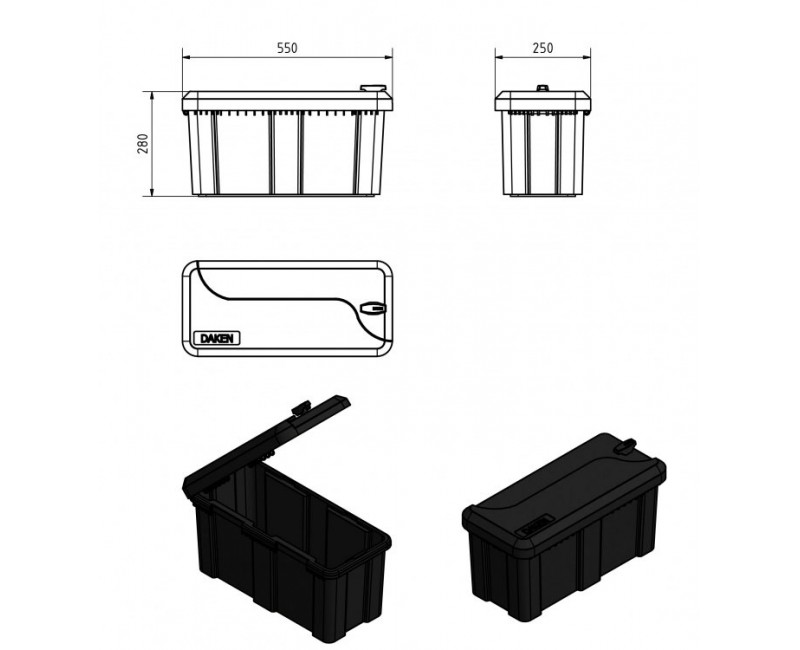 Ящик для інструментів (1 замок) 550х250х295 (вир-во DAKEN)