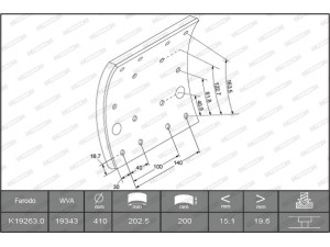 Накладки гальм. (компл. на вісь) 200х30 станд. SAF (вир-во Lumag)