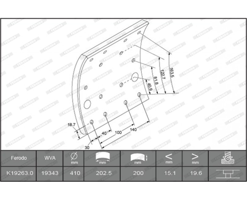 Накладки гальм. (компл. на вісь) 200х30 станд. SAF (вир-во Lumag)