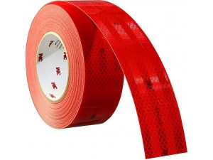 Стрічка світловідбивна (наклейка) рулон 50М*50ММ червона