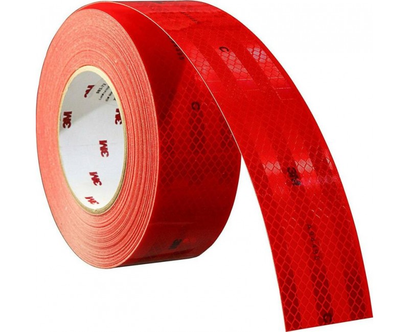 Стрічка світловідбивна (наклейка) рулон 50М*50ММ червона