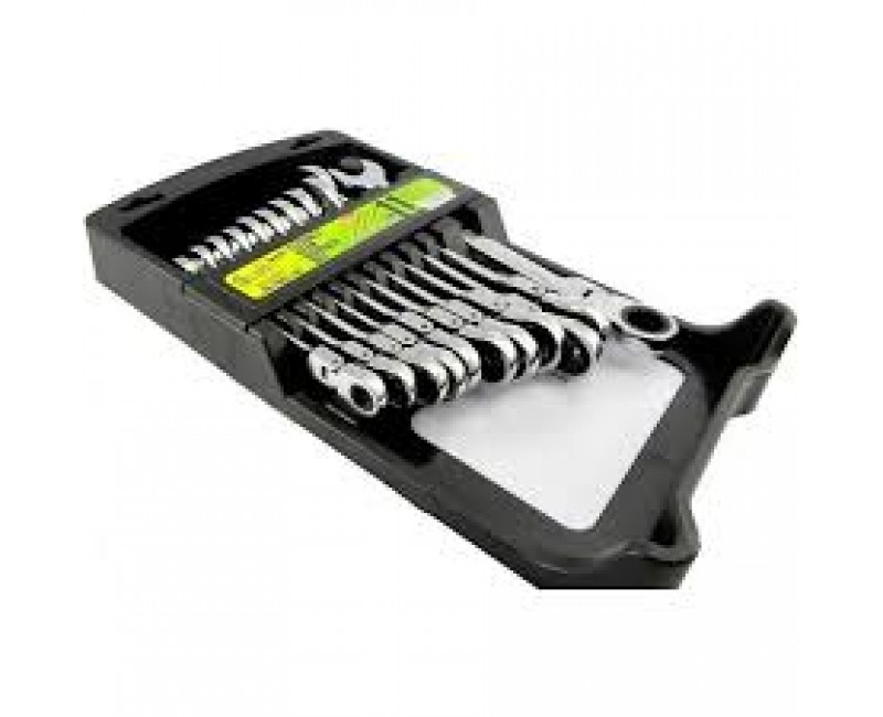 Набір ключів комбінованих 8-19мм з тріскачкою та карданом