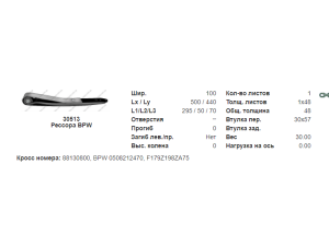 Ресора BPW (вир-во Schomaecker) 0508212470