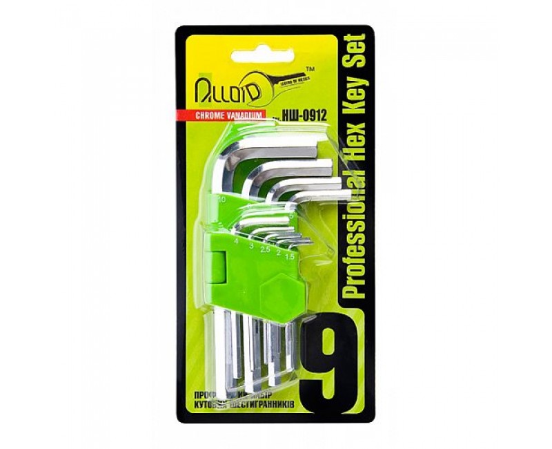 Набор ключей шестигранные (к-т из 9шт) 1,5-10мм (пр-во Alloid)