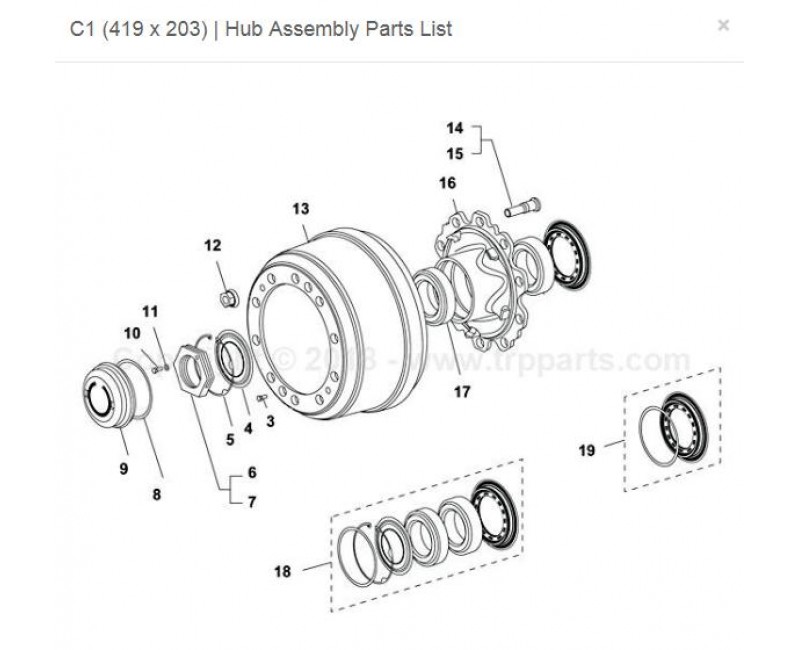 Ступиця SMB ромашка з іклами тип С1, С2 (барабан зовні)