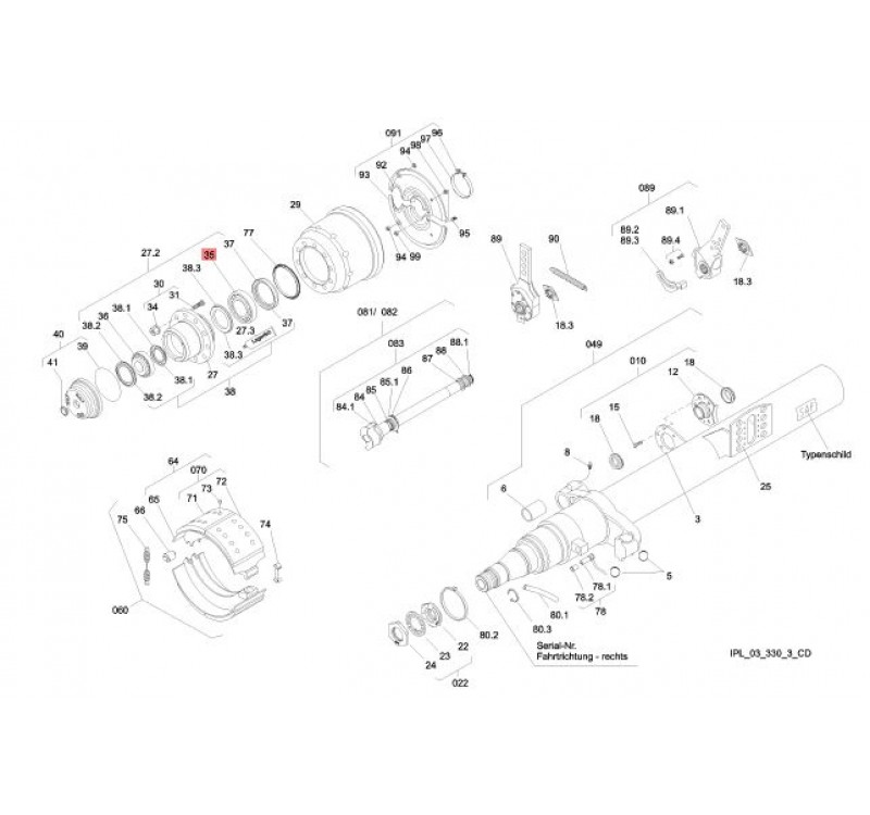 Ступица SAF MEGA 17,5-19,5 (большая крышка) SKRZ 9030 10 шпилек (спарка)