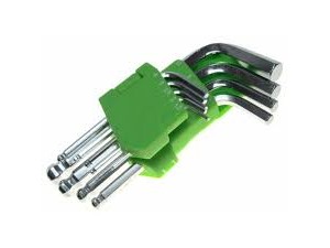 Набір шестигранних ключів з кулею, вигнутих подовжених. 9 пр. 1,5-10мм