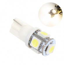 Лампа LED б/ц габарит та панель приладів T10-5 SMD (розмір 5050) V24 Теплий Білий