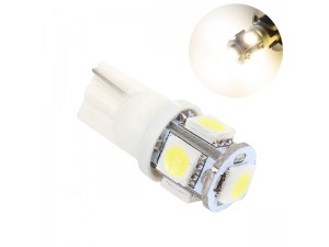 Лампа LED б/ц габарит та панель приладів T10-5 SMD (розмір 5050) V24 Теплий Білий