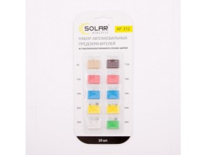 Запобіжники автомобільні, набір (5А, 7.5А, 10А, 15А, 20А, 25А, 30А) 10 шт \SOLAR\