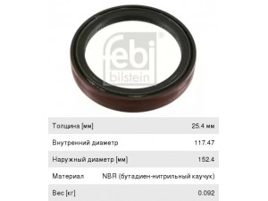 Сальник ступициі колеса 117,47/117,6x152,4x25,4 Meritor,SAF (вир-во Febi)